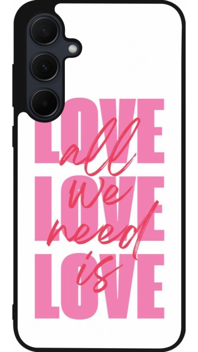 Coque Samsung Galaxy A55 5G - Silicone rigide noir Saint Valentines Day 26 Love all we need is