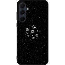 Coque Samsung Galaxy A55 5G - Silicone rigide noir Space Doodle