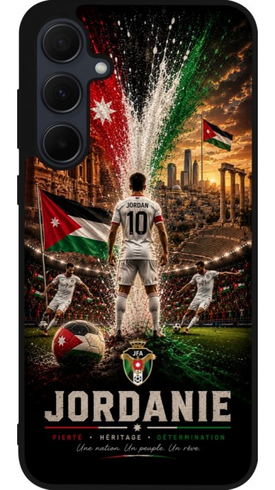 Coque Samsung Galaxy A55 5G - Silicone rigide noir Football Jordanie splash 2026