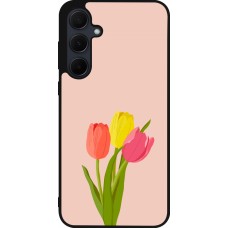 Coque Samsung Galaxy A55 5G - Silicone rigide noir Spring 23 tulip trio