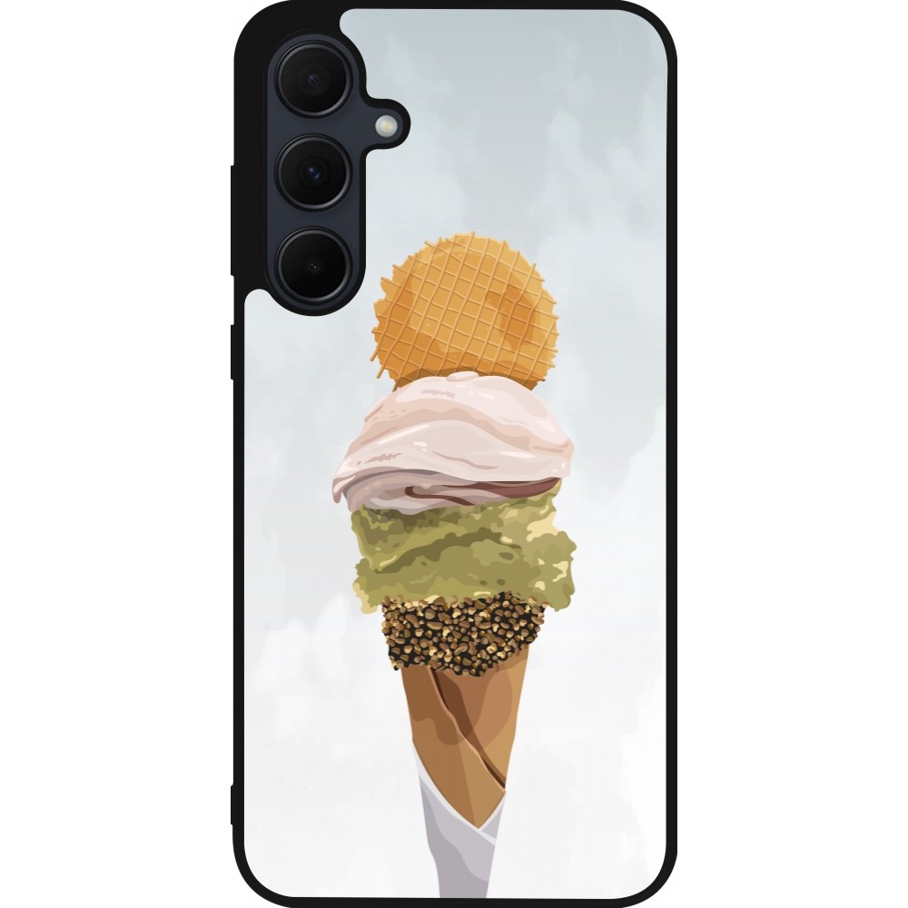 Coque Samsung Galaxy A55 5G - Silicone rigide noir Summer 2025 Cornet