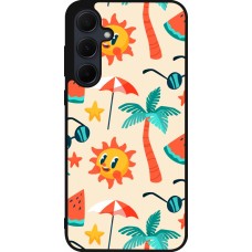 Coque Samsung Galaxy A55 5G - Silicone rigide noir Summer 2025 Pattern soleil