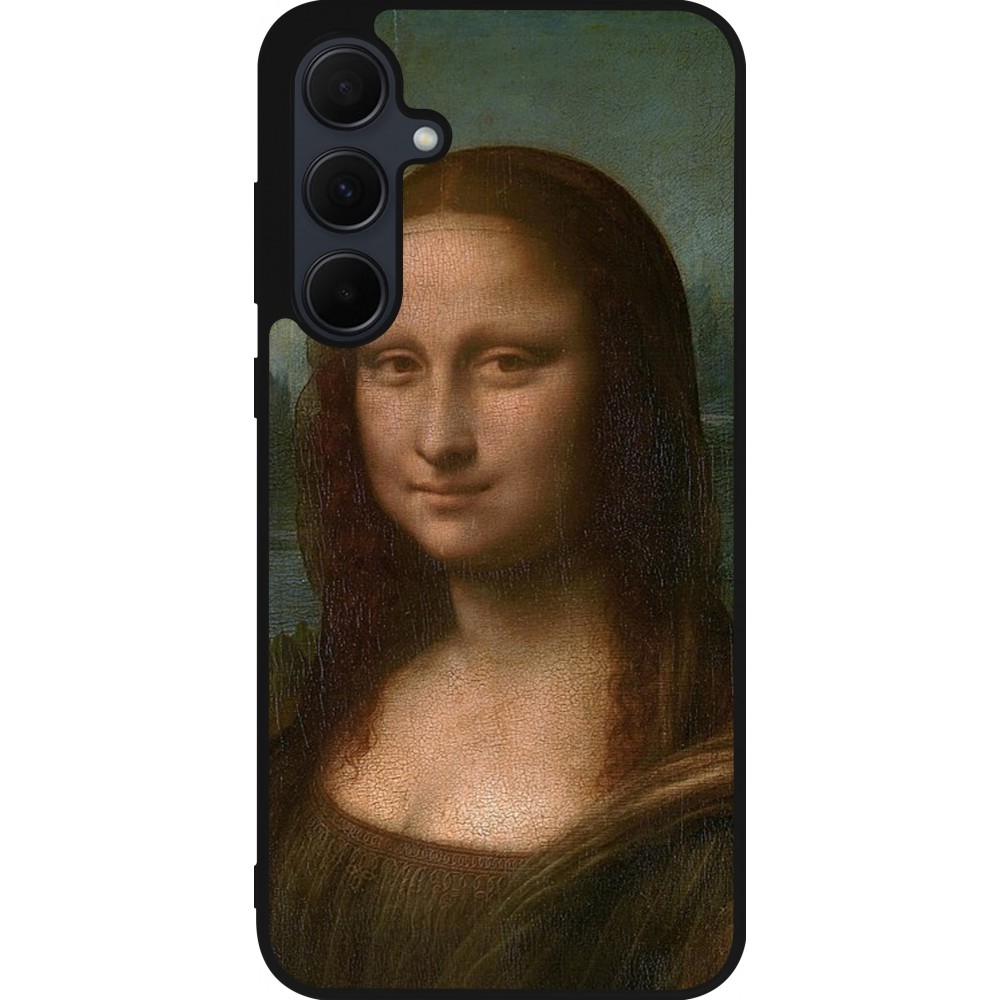 Coque Samsung Galaxy A55 5G - Silicone rigide noir Tableau art - La Joconde - Léonard de Vinci