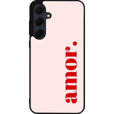 Coque Samsung Galaxy A55 5G - Silicone rigide noir Valentine 2024 amor