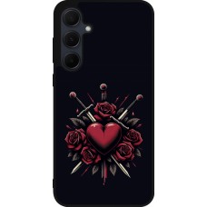 Coque Samsung Galaxy A55 5G - Silicone rigide noir Valentine 2024 gothic love