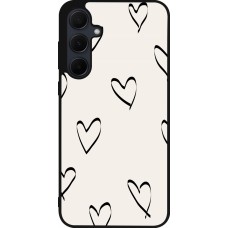 Coque Samsung Galaxy A55 5G - Silicone rigide noir Valentine 2023 minimalist hearts