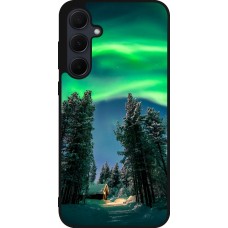Coque Samsung Galaxy A55 5G - Silicone rigide noir Winter 22 Northern Lights