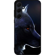 Coque Samsung Galaxy A55 5G - Silicone rigide noir Wolf Shape