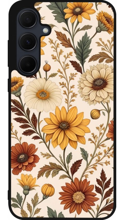 Samsung Galaxy A56 Case Hülle - Silikon schwarz Autumn 25 Flower pattern