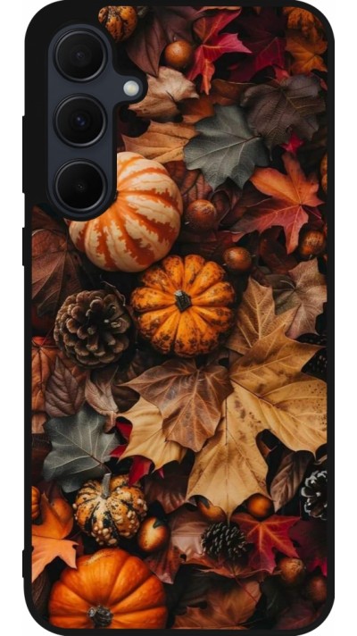 Samsung Galaxy A56 Case Hülle - Silikon schwarz Autumn 25 Pumpkin