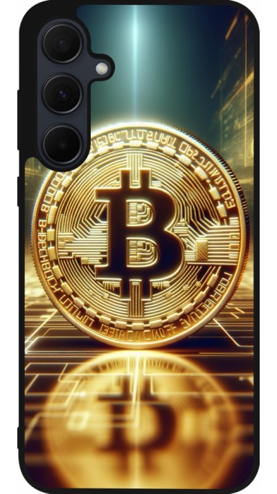 Samsung Galaxy A56 Case Hülle - Silikon schwarz Bitcoin Stehen