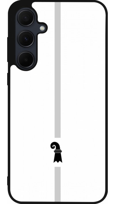 Coque Samsung Galaxy A56 - Silicone rigide noir Canton BS blanc