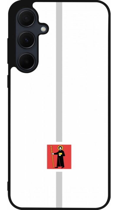 Coque Samsung Galaxy A56 - Silicone rigide noir Canton GL blanc