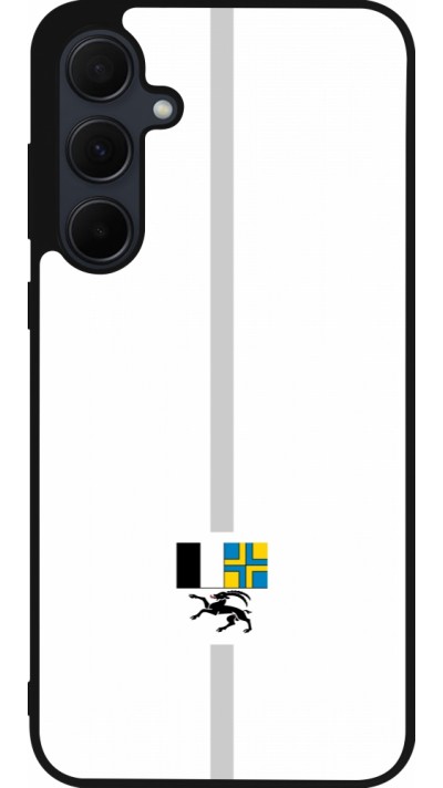 Coque Samsung Galaxy A56 - Silicone rigide noir Canton GR blanc