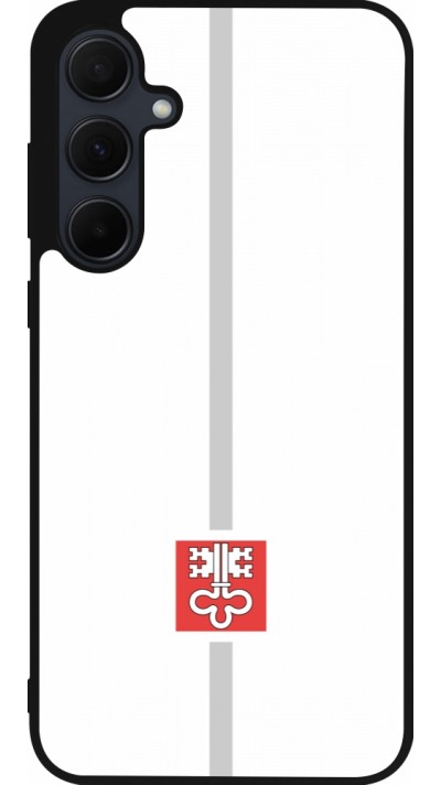 Coque Samsung Galaxy A56 - Silicone rigide noir Canton NW blanc