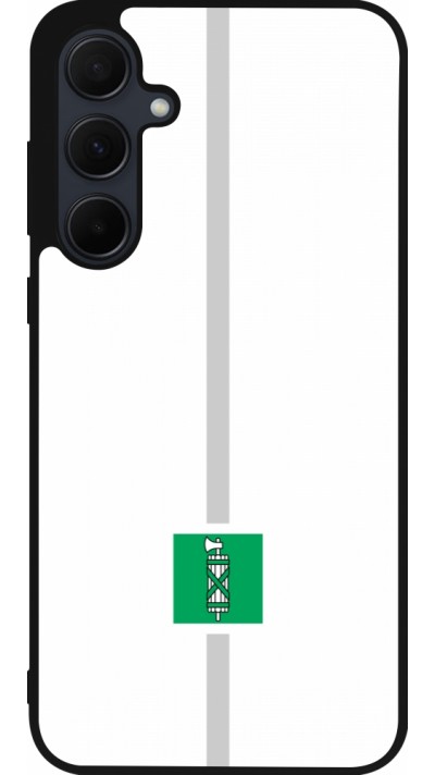 Coque Samsung Galaxy A56 - Silicone rigide noir Canton SG blanc