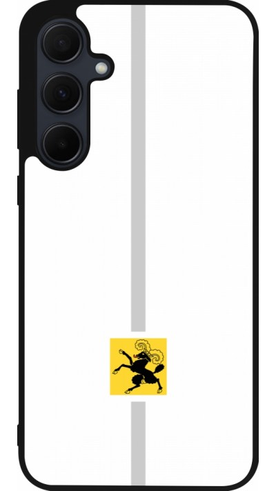 Coque Samsung Galaxy A56 - Silicone rigide noir Canton SH blanc