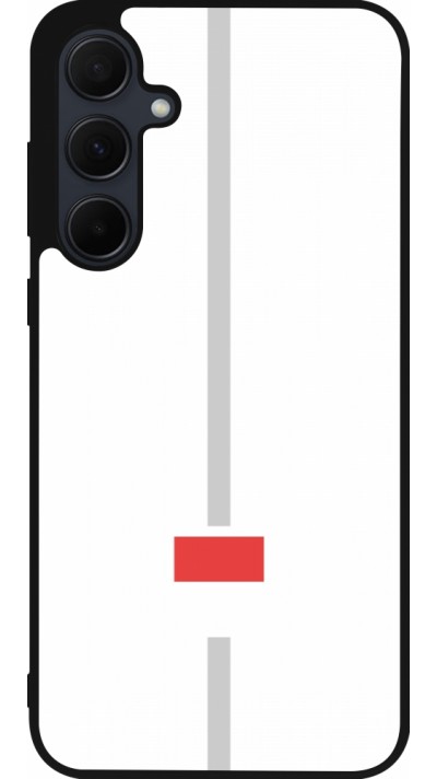 Coque Samsung Galaxy A56 - Silicone rigide noir Canton SO blanc