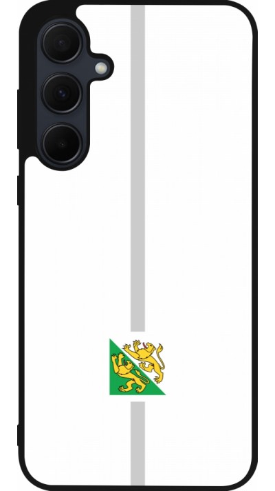 Coque Samsung Galaxy A56 - Silicone rigide noir Canton TG blanc