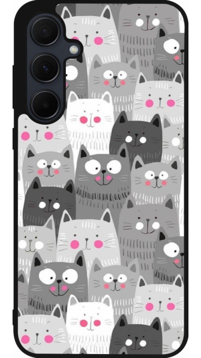 Samsung Galaxy A56 Case Hülle - Silikon schwarz Katzenschwärme