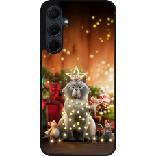 Coque Samsung Galaxy A56 - Silicone rigide noir Christmas 25 Xmas Cat