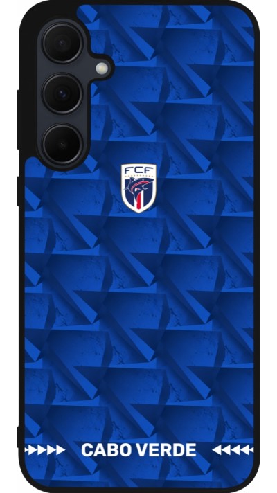 Coque Samsung Galaxy A56 - Silicone rigide noir Maillot de football Cap-Vert 2026 personnalisable