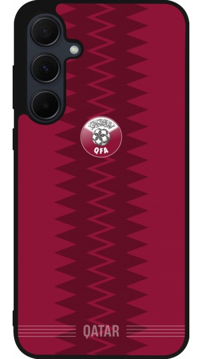 Coque Samsung Galaxy A56 - Silicone rigide noir Maillot de football Qatar 2026 personnalisable