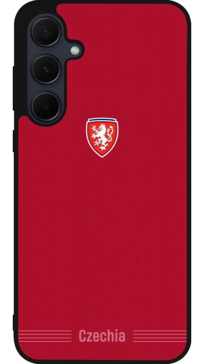 Coque Samsung Galaxy A56 - Silicone rigide noir Maillot de football Répuplique Tchèque 2026 personnalisable
