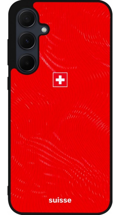 Coque Samsung Galaxy A56 - Silicone rigide noir Maillot de football Suisse 2026 personnalisable