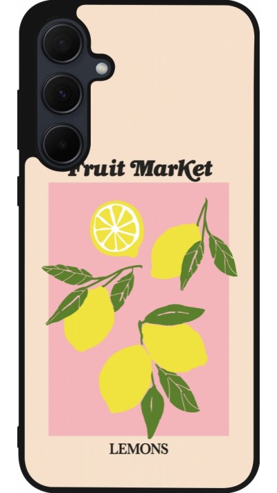 Samsung Galaxy A56 Case Hülle - Silikon schwarz Fruit market lemons 2026