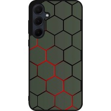 Samsung Galaxy A56 Case Hülle - Silikon schwarz Geometric Line red
