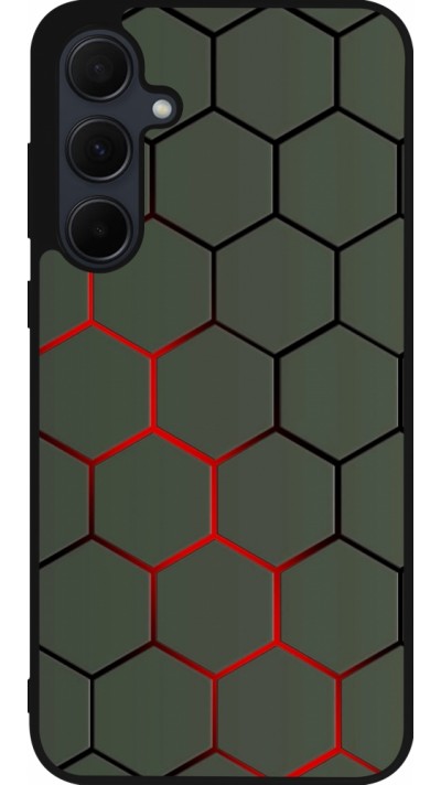 Samsung Galaxy A56 Case Hülle - Silikon schwarz Geometric Line red