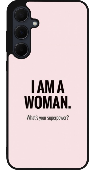 Samsung Galaxy A56 Case Hülle - Silikon schwarz I am a woman