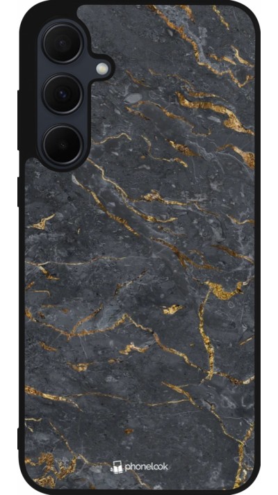 Samsung Galaxy A56 Case Hülle - Silikon schwarz Grey Gold Marble