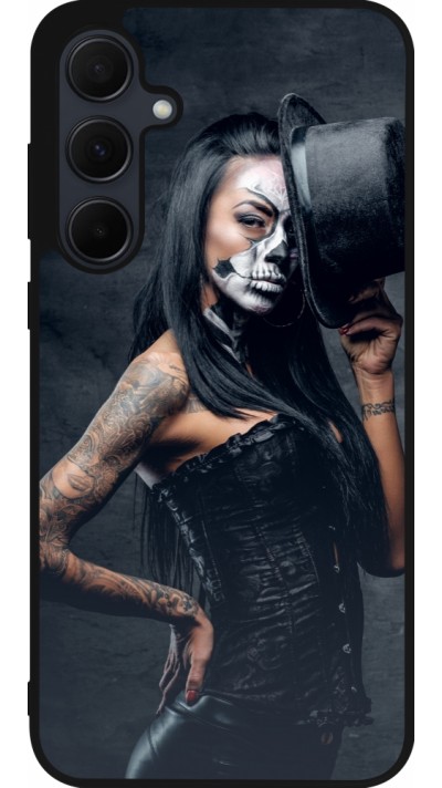Samsung Galaxy A56 Case Hülle - Silikon schwarz Halloween 22 Tattooed Girl