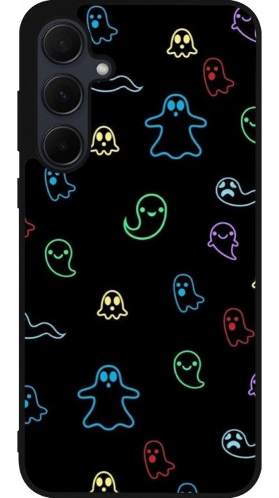 Samsung Galaxy A56 Case Hülle - Silikon schwarz Halloween 2024 colorful ghosts
