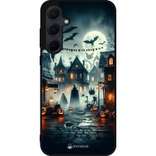 Samsung Galaxy A56 Case Hülle - Silikon schwarz Halloween Spukstadt
