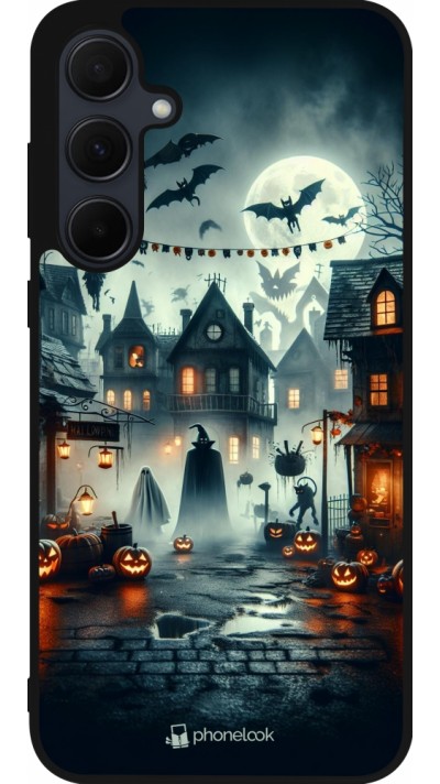 Samsung Galaxy A56 Case Hülle - Silikon schwarz Halloween Spukstadt