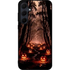 Samsung Galaxy A56 Case Hülle - Silikon schwarz Halloween 2025 Road of Terrifying Pumpkins