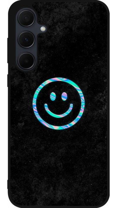 Samsung Galaxy A56 Case Hülle - Silikon schwarz Happy smiley irisirt