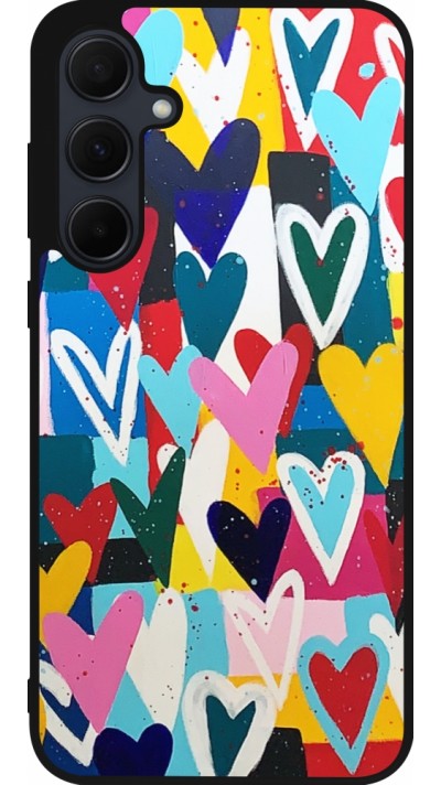 Samsung Galaxy A56 Case Hülle - Silikon schwarz Joyful Hearts
