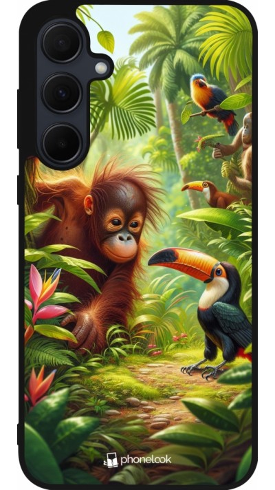 Samsung Galaxy A56 Case Hülle - Silikon schwarz Tropischer Dschungel Tayrona
