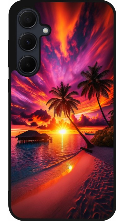 Coque Samsung Galaxy A56 - Silicone rigide noir Maldives Dusk Bliss