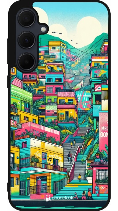 Coque Samsung Galaxy A56 - Silicone rigide noir Medellin Comuna 13 Art