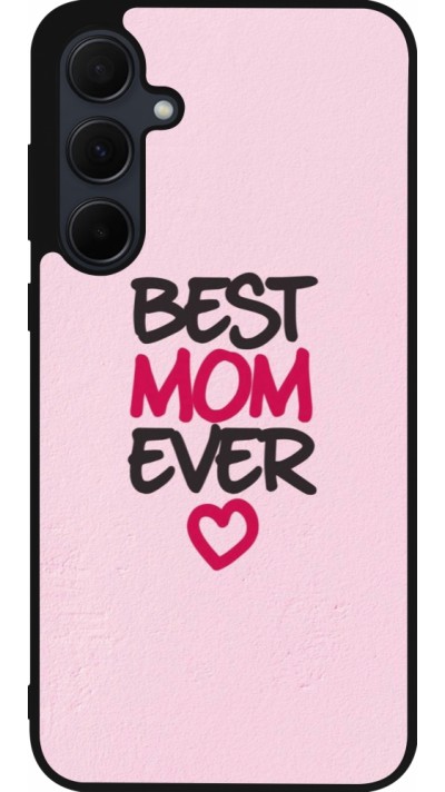 Coque Samsung Galaxy A56 - Silicone rigide noir Mom 2023 best Mom ever pink