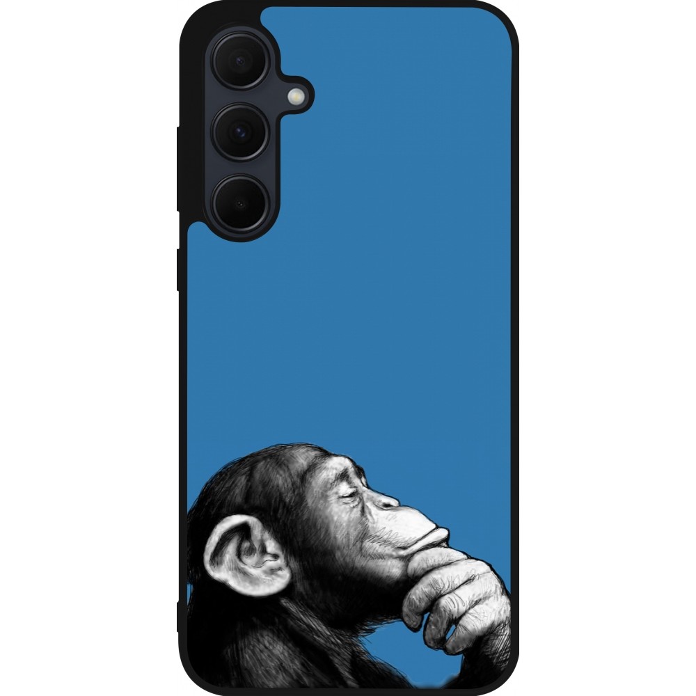 Coque Samsung Galaxy A56 - Silicone rigide noir Monkey Pop Art