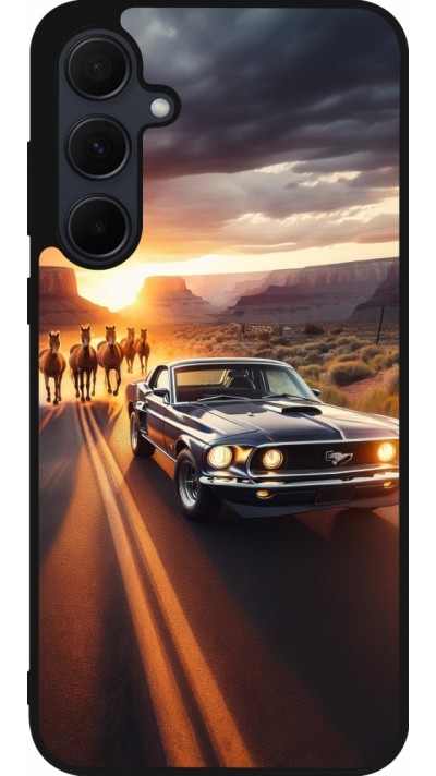 Coque Samsung Galaxy A56 - Silicone rigide noir Mustang 69 Grand Canyon