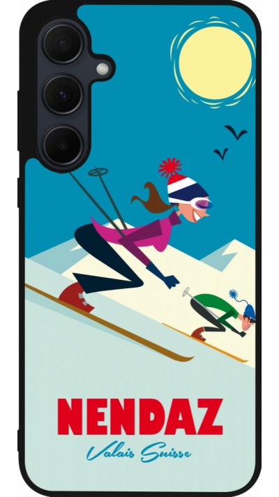 Coque Samsung Galaxy A56 - Silicone rigide noir Nendaz Ski Downhill