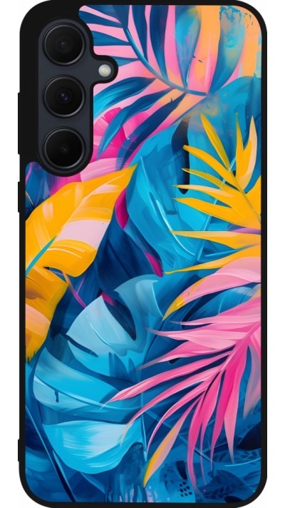 Coque Samsung Galaxy A56 - Silicone rigide noir Palms Blue
