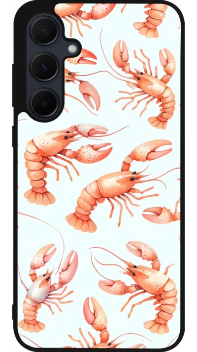 Coque Samsung Galaxy A56 - Silicone rigide noir Pattern de homards pastels